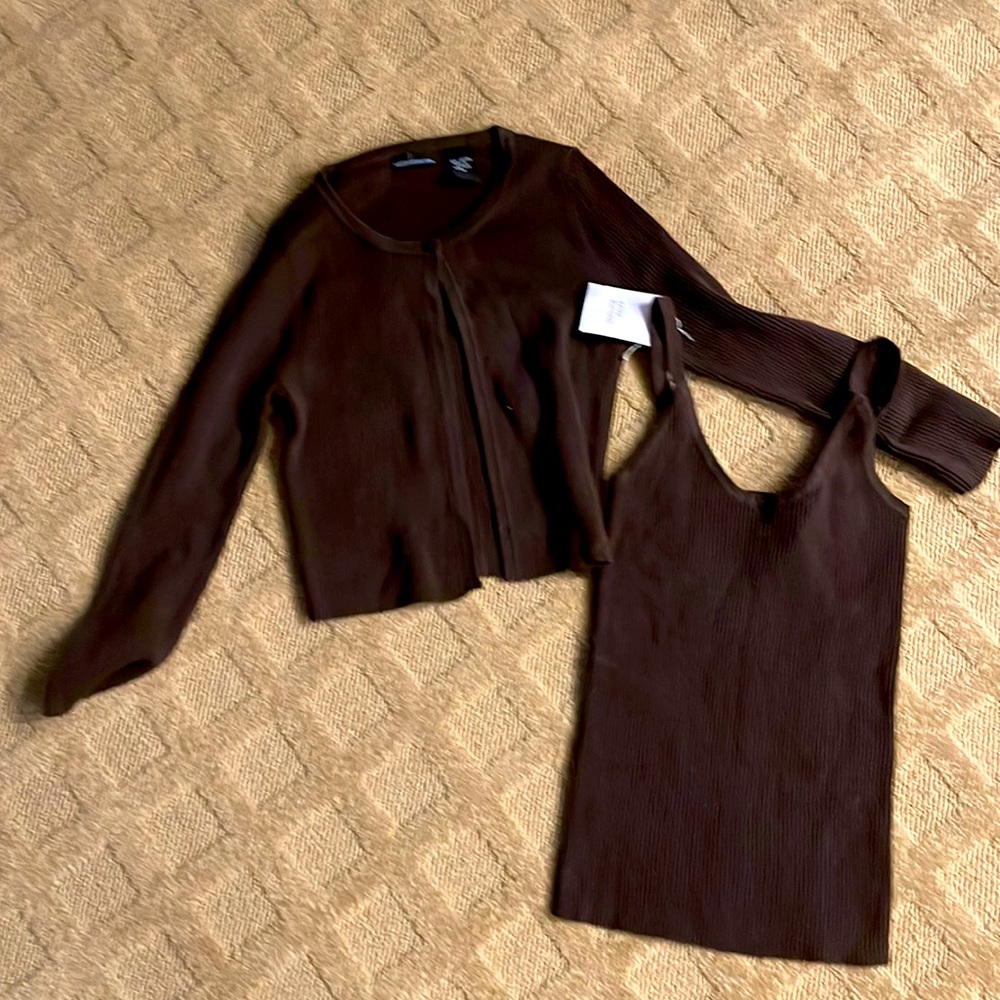 Victoria Secret Moda International Sweater Set Brown